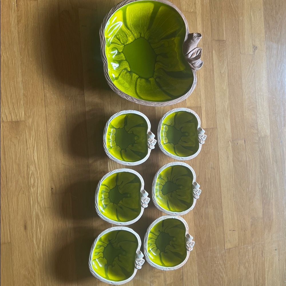 Vintage apple pottery sequoia ware salad bowls